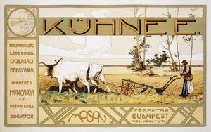 Reproducción de un cartel publicitario de Kuhnee Agricultural Manufacturers, 1899