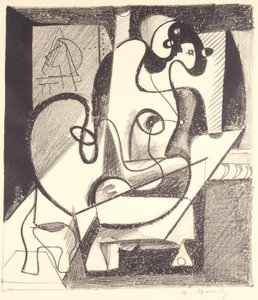 Pintor y modelo (La Cámara de la Creación) de Arshile Gorky