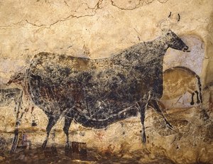 Vaca negra. Pintura rupestre de Lascaux, ca 16.000-15.000 a.C.
