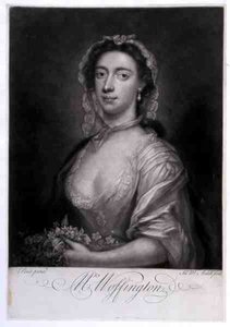 Sra. Woffington, grabado por James McArdell de Arthur (after) Pond