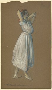 Mujer de pie con las manos detrás de la cabeza de Arthur B. Davies