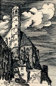 La iglesia italiana de María, Viena, c. 1900 de Arthur Beresford Pite