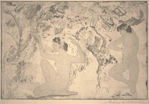 Belleza angulada, impresión hecha por Ernest Haskell, 1918 de Arthur Bowen Davies