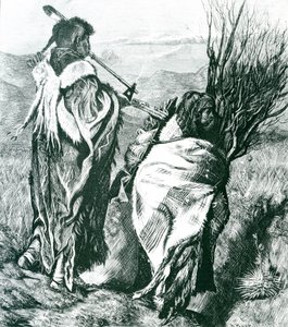 Hiawatha y Minne-Ha-Ha (grabado de Joseph Swain) de Arthur Boyd (after) Houghton