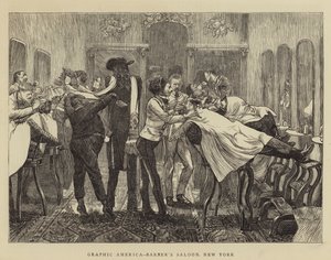 América gráfica, salón de barbero, Nueva York