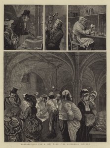 Preparativos para una Fiesta de la Ciudad, la Cocina del Guildhall