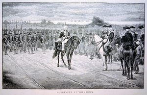 Lord Cornwallis se rinde a George Washington en Yorktown de Arthur Burdett Frost