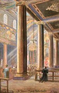 Iglesia italiana de San Pedro, Hatton Garden, Londres (litografia en color)