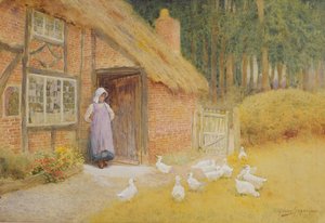 La niña ganso (acuarela) de Arthur Claude Strachan
