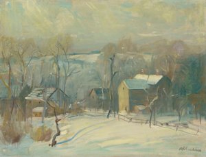 Pueblo en la nieve de Arthur Clifton Goodwin
