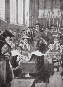 Intrusión de Wolsey en los Comunes (litografía) de Arthur David (after) McCormick