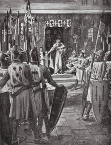Enrique III y los barones (litografía) de Arthur David (after) McCormick