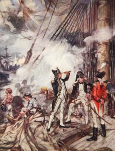 Admirals All, ilustración de Drakes Drum y Otras Canciones del Mar de Henry Newbolt, pub. 1905 de Arthur David McCormick