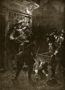 Los partidarios del Rey Carlos II atacan a Sir John Coventry (1670), ilustración de 