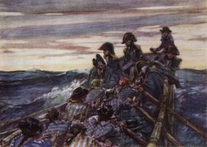 Nelson en un bote abierto en el Báltico yendo a unirse a la flota de Arthur David McCormick
