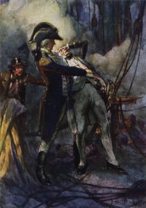 Nelson gravemente herido en el Nilo, el capitán Berry lo atrapó en sus brazos mientras caía de Arthur David McCormick