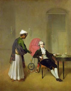 Un caballero, posiblemente William Hickey, y su sirviente indio, c.1785