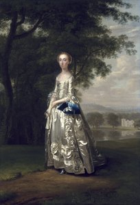 Retrato de una Dama en un Paisaje, 1750 de Arthur Devis