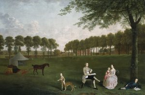Sir John Shaw y su Familia en el Parque de Eltham Lodge, Kent, 1761 de Arthur Devis