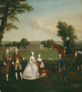 Thomas Lister y su familia en Gisburne Park, 1740-41