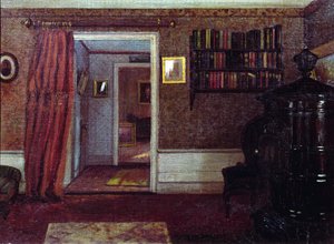 La estufa del salón, c.1900 de Arthur F. Davies
