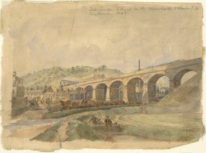 Viaducto de Todmorden en el ferrocarril de Manchester y Leeds, Inglaterra 1843 de Arthur Fitzwilliam Tait
