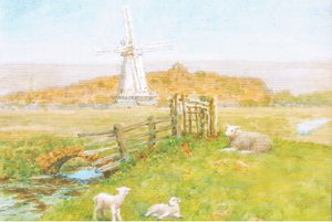 El molino de viento, Rye, Sussex, Postal, 1970s de Arthur Foord Hughes