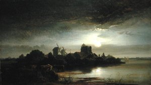 Un pueblo a la luz de la luna de Arthur Gilbert