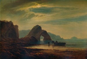 Gilters Point, Tenby, a la luz de la luna, 1872-1874, 1935 de Arthur Gilbert