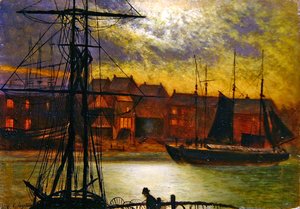 Barcos en el puerto de Whitby de Arthur Grimshaw
