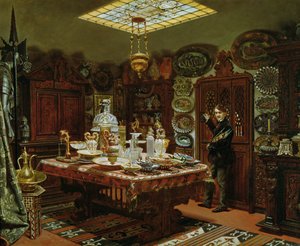 Interior de la sala de colección de Monsieur Sauvageot, 1856 de Arthur Henri Roberts