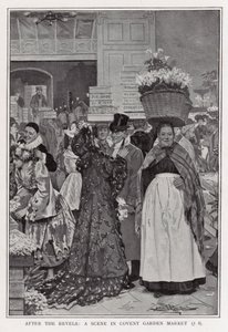 Después de las fiestas - una escena en el Mercado de Covent Garden