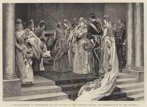 Un salón en el Palacio de Buckingham, esperando en el corredor antes de la presentación a Su Majestad de Arthur Hopkins