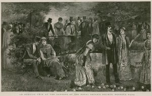 Una fiesta vespertina en los jardines de la Royal Botanic Society, Regent