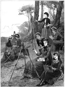 Un club de dibujo de damas, 1885 de Arthur Hopkins
