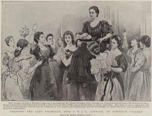 Silla de la Lady Wrangler, Miss A M J E Johnson, en Newnham College, Cambridge