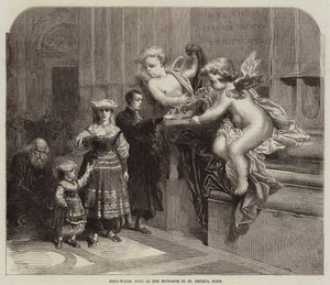 Pila de Agua Bendita en la Entrada de San Pedro, Roma de Arthur Hopkins