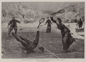 Entusiastas irreprimibles, tenis en la nieve