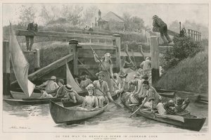 Camino a Henley - una escena en Cookham Lock de Arthur Hopkins