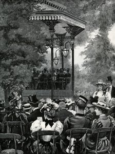 Música al aire libre en Londres: Escuchando a la banda militar en Hyde Park de Arthur Hopkins