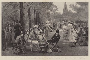 Domingo por la mañana en los Jardines de Kensington, después del servicio en la Iglesia de Cristo, Lancaster Gate