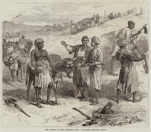 El Canal Marítimo del Istmo de Suez, Obreros removiendo Tierra