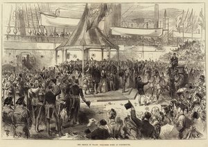 El Príncipe de Gales recibido en Portsmouth