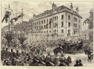 La visita de la Reina al East End, llegada de Su Majestad al Hospital de Londres de Arthur Hopkins