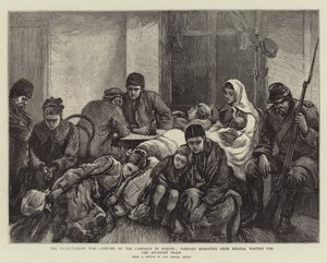 La guerra ruso-turca, apertura de la campaña en Europa, familias migrando desde Ibraila, esperando el tren de medianoche de Arthur Hopkins