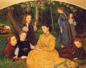 Un Picnic de Cumpleaños - Retratos de los Hijos de W.W. Pattinson, Esq. de Felling, Cerca de Gateshead, 1866-67 de Arthur Hughes