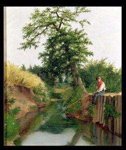 Un Niño Pescando de Arthur Hughes