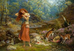 El tocador de Audrey, 1897 de Arthur Hughes