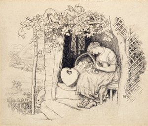 Junto a la cuna, 1873