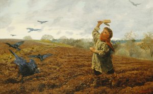 El espantapájaros; "Palomas y cuervos, cuiden sus dedos", 1884